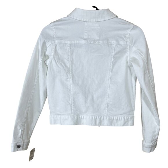 Mudd Girls White Denim Jacket Cropped Size 16 (READ) Stain - Picture 2 of 9